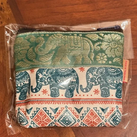 Elephant Print Fabric Coin purse - Picture 3 of 3
